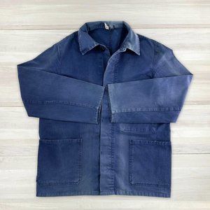 Vintage Chore Jacket | Workwear Blue | Cotton Herringbone | Fits M-L